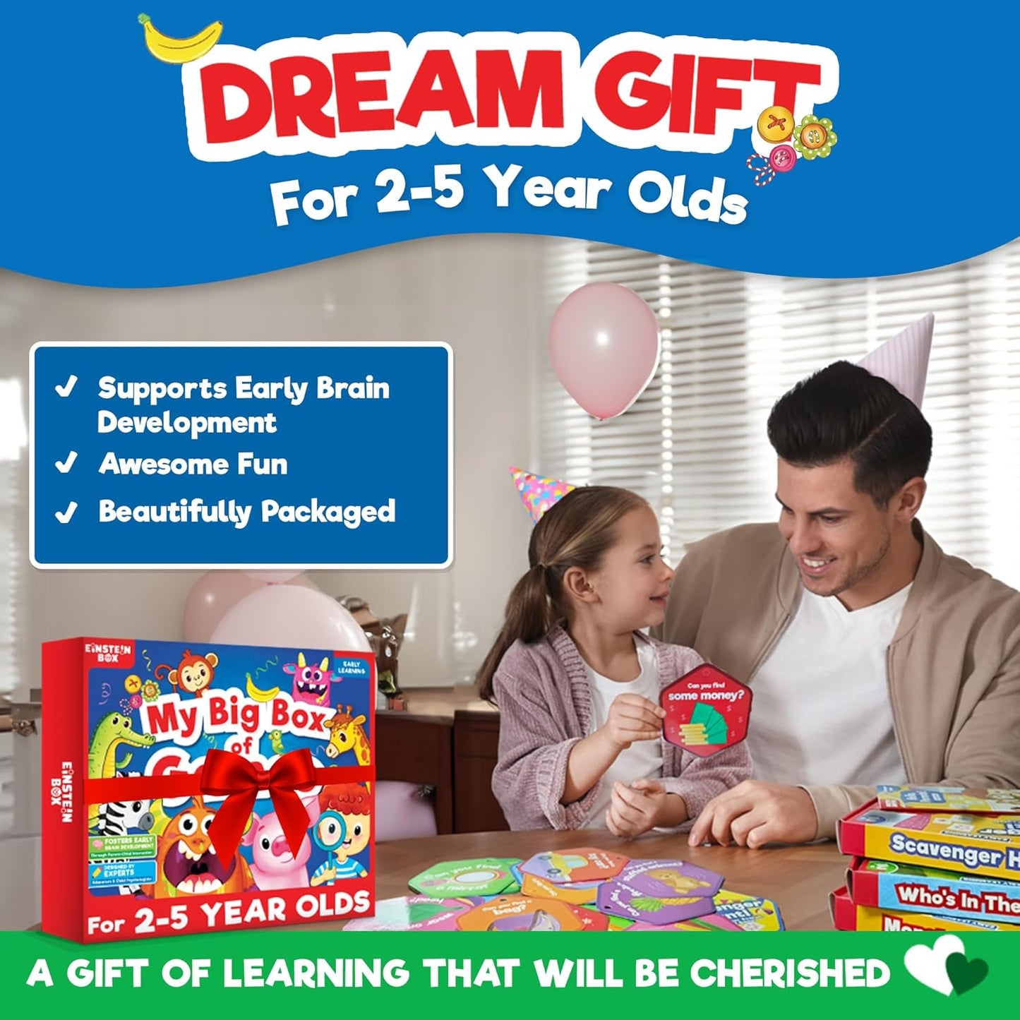 Einstein Box My Big Box of Games for Toddlers 2+ | Toys & Gifts for Boys & Girls Ages 2-5 Years Old