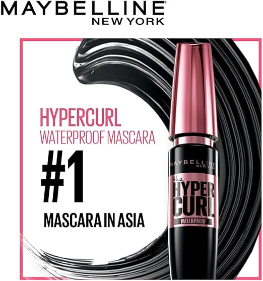 Maybelline New York Hypercurl Mascara Waterproof, Black, 9.2g