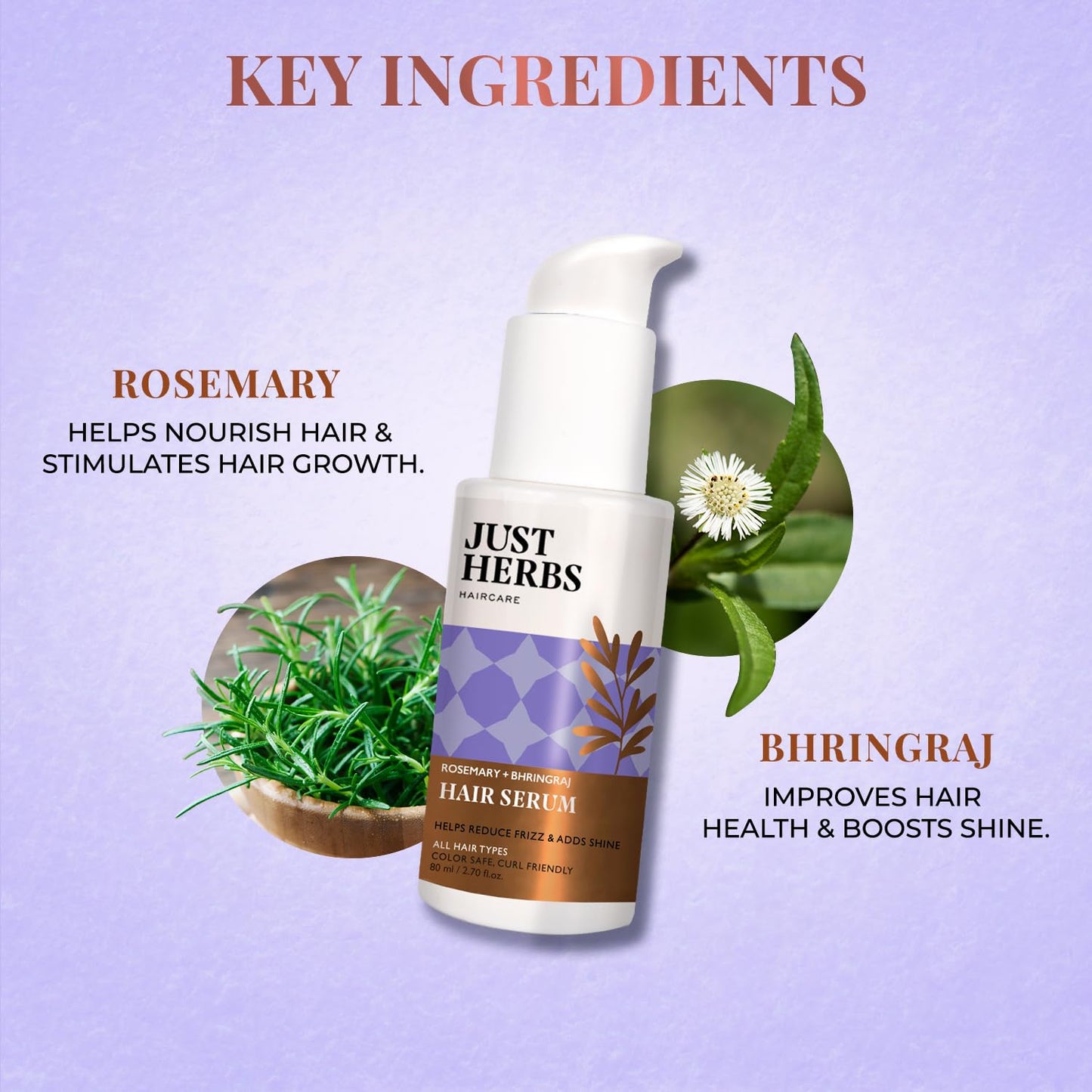 Just Herbs Rosemary Bhringraj Hair Serum 80 ml