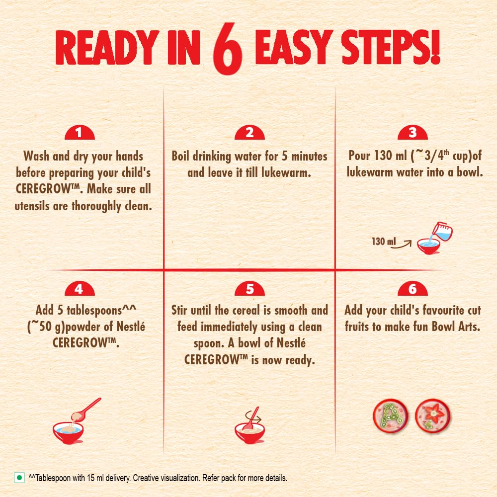 Nestle Ceregrow Multigrain, Milk & Fruits Cereal, Source of Iron,Omega 3, Protein, Calcium, 19 Nutrients, 600 gm