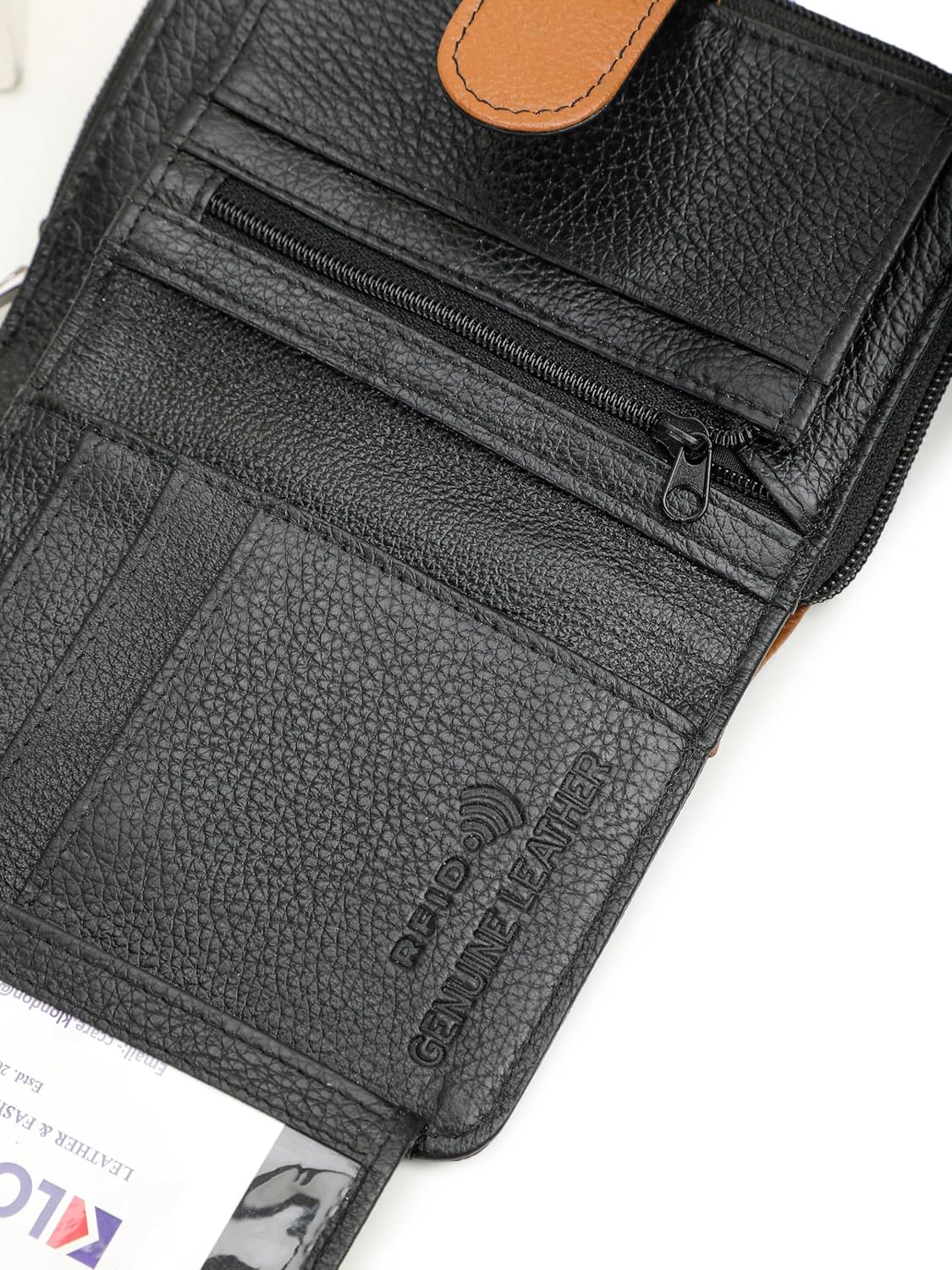 K London Medium Size Ladies Leather Purse RFID Blocking| Money Organisers with Zip Around Section| Real Leather Purse | Daily Use (Multicolour)(KL_481)