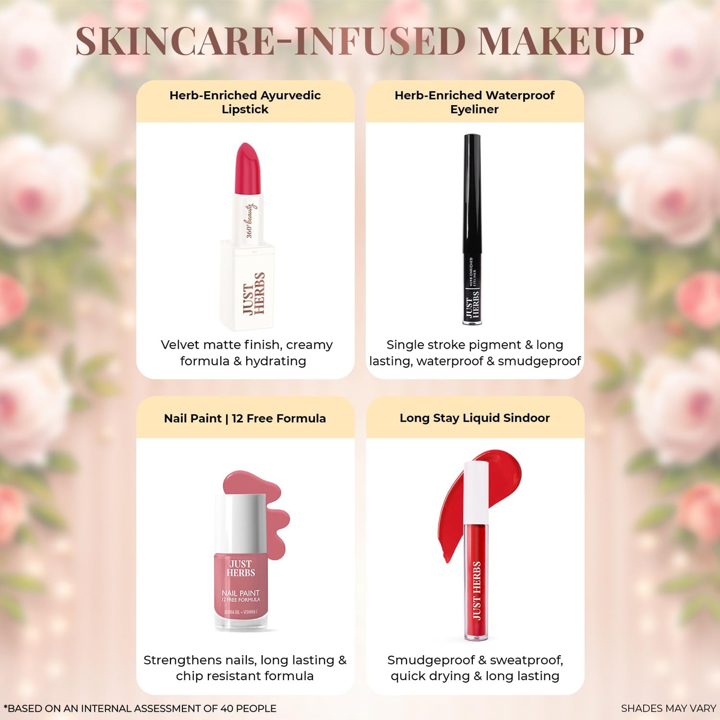 Just Herbs Wedding Kit Glam Essentials With Matte Lipstick (Pack Of 9)