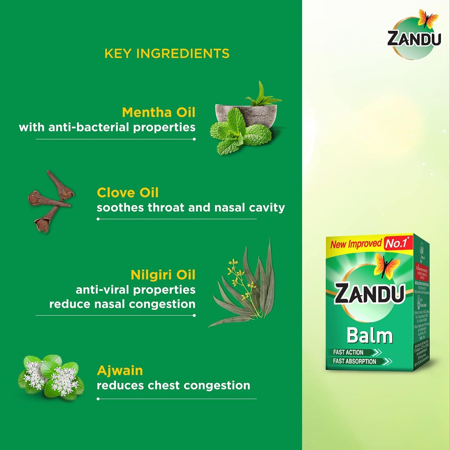 Zandu Balm, Effective relief from Headache, Body Pain, Sprain and Cold, 25 ml