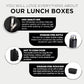 Oliveware Teso Lunch Box with Bottle - Black | 3 Stainless Steel Containers and Pickle Box and Assorted Steel Bottle | Insulated Fabric Bag | Leak Proof Microwave Safe