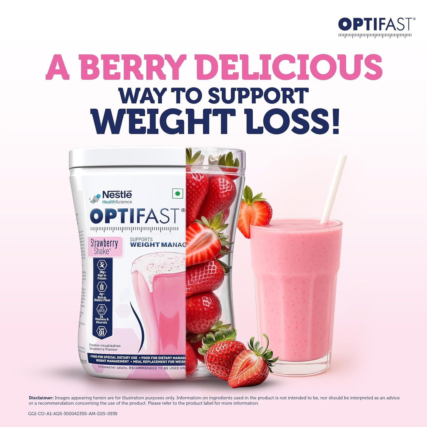 Nestle Optifast Weight Management Shake | Strawberry Flavour, 400 gm