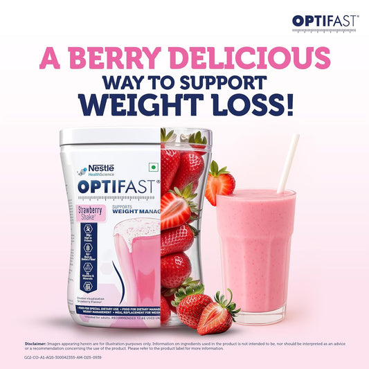 Nestle Optifast Weight Management Shake | Strawberry Flavour, 400 gm