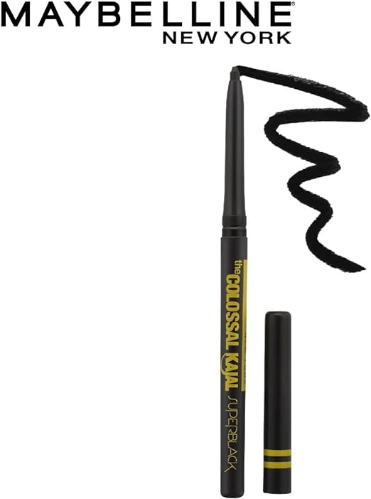 Maybelline New York Colossal Kajal, Super Black, 0.35g, Black