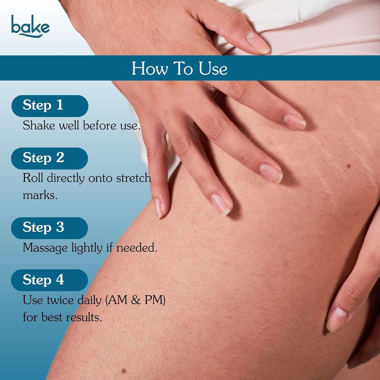 Bake StriErase Stretch Marks Removal Roll On Serum, 50 ml
