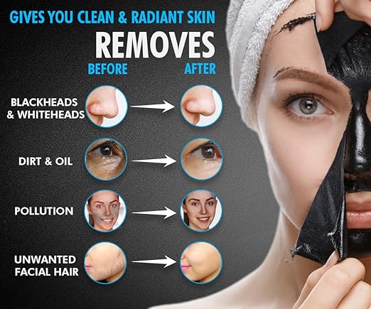 UrbanGabru Charcoal Peel Off Mask for Men & Women | Removes Blackheads and Whiteheads | Active Cooling Effect | Deep Skin Purifying Cleansing (60 gm)