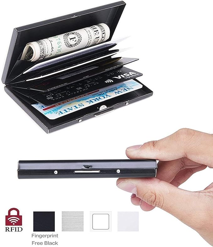 Storite Imported 6 Slots Stainless Steel RFID Blocking Metal Credit and Debit Card Holder for Men & Women