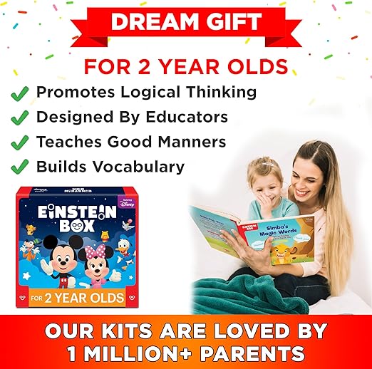 Einstein Box Learning and Educational Gift Pack of Toys and Books for 2 Year Old Baby Boys and Girls, Multicolour