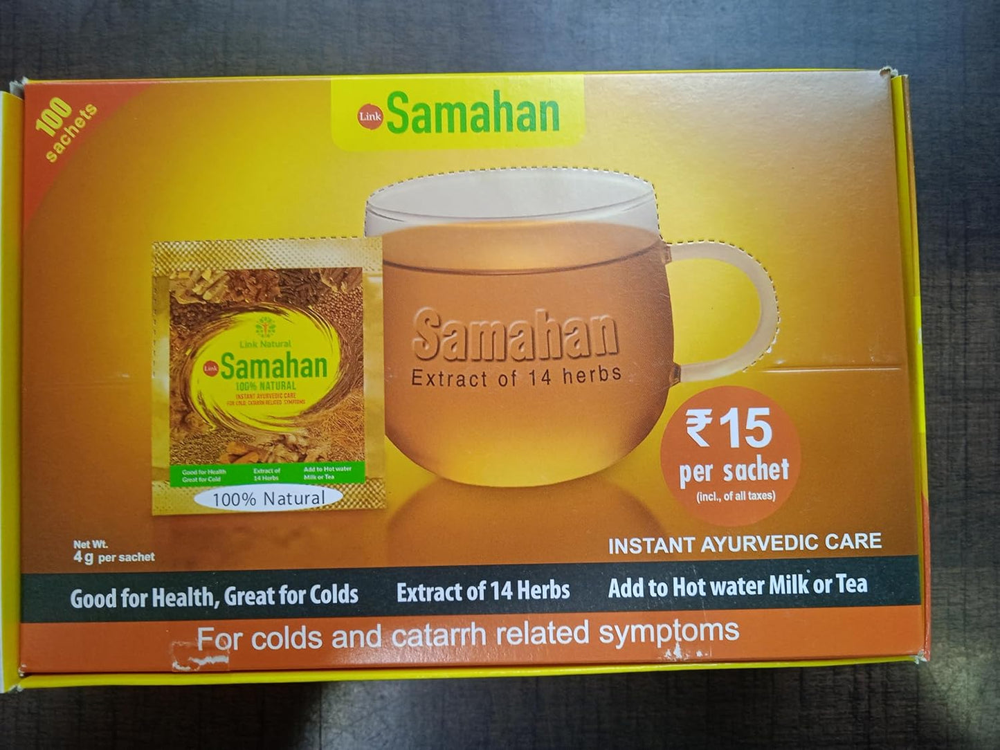 Samahan Herbal Extracts For Cold, Cough,Immunity, 400 Sachets
