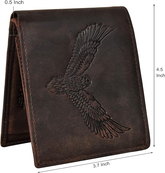 URBAN FOREST Zeus RFID Blocking Leather Wallet for Men, Vintage Brown