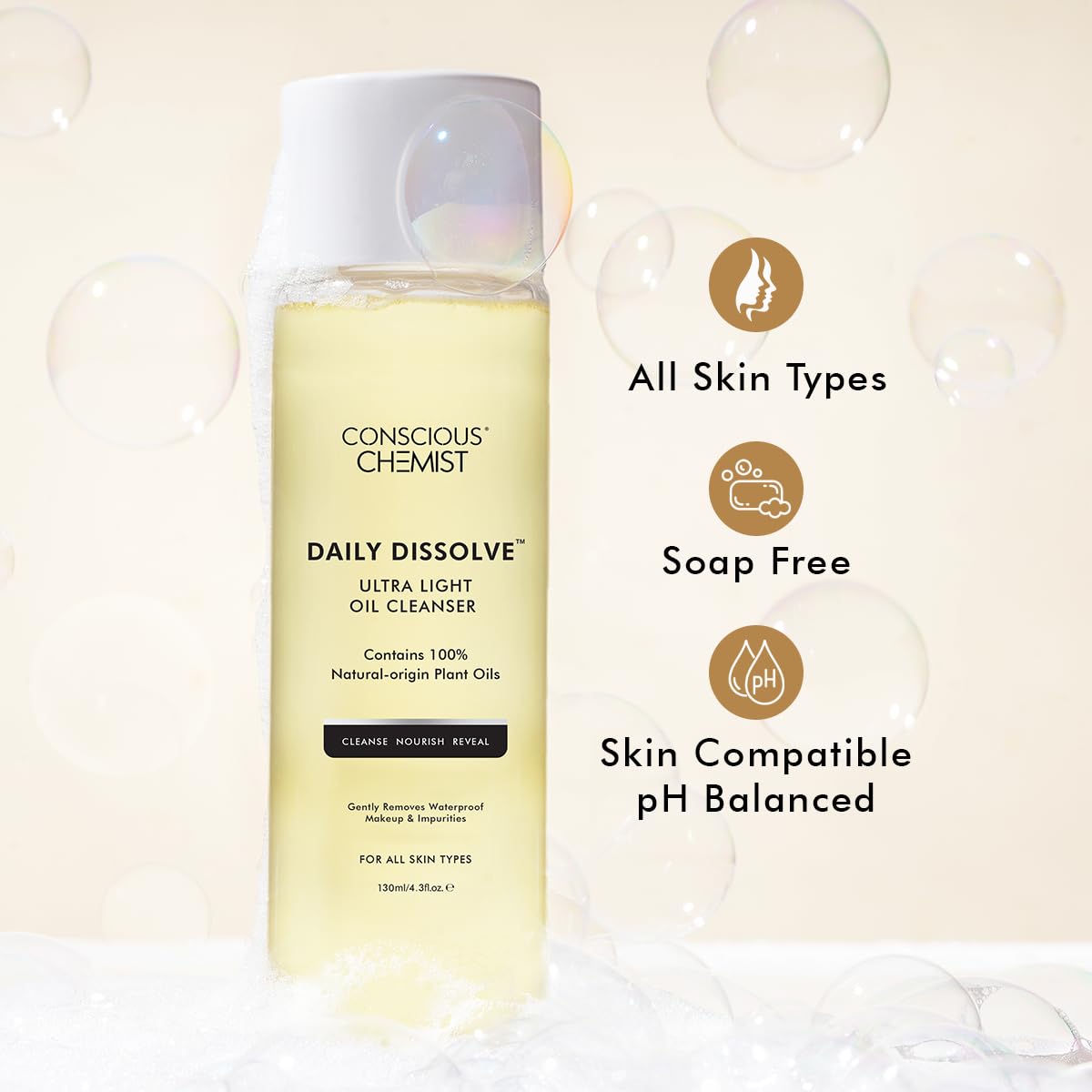 Conscious Chemist Makeup Remover Oil Cleanser, 130 ml, Pack of 2