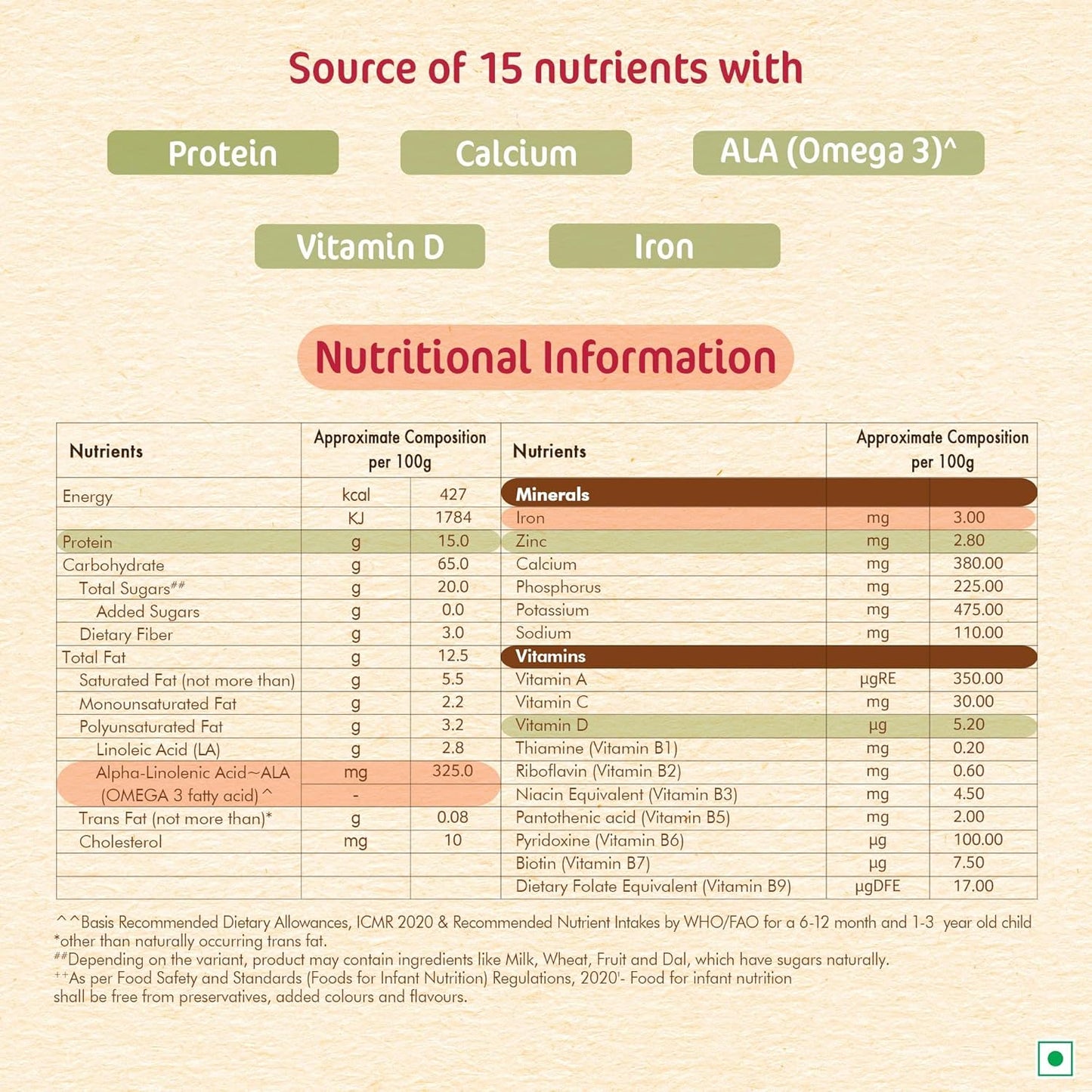 Nestle Cerelac Baby Food Cereal, Wheat Apple Carrot for 6 to 24 Months Baby, 300 gm