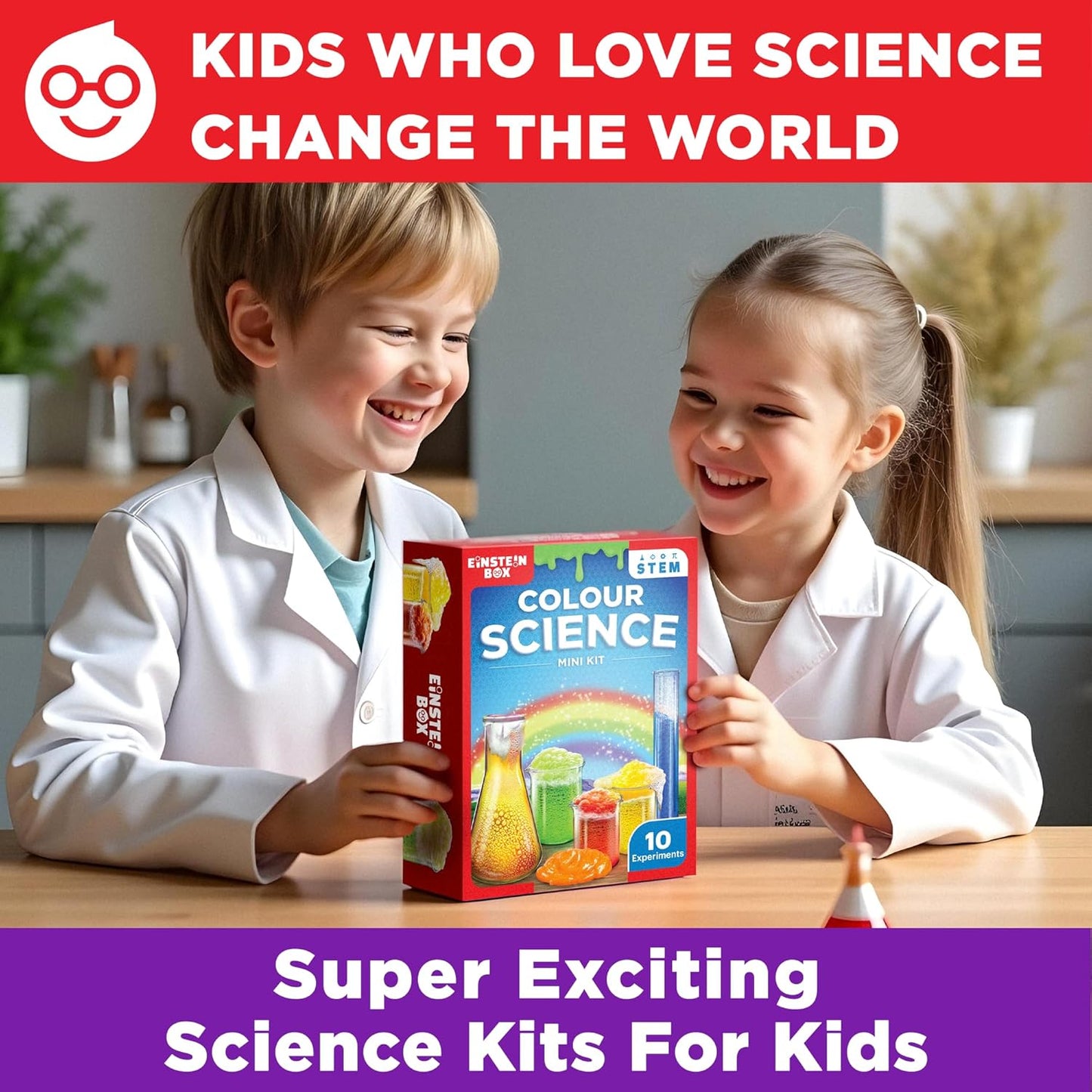 Einstein Box Science Return Gifts for Kids | DIY Colour Science Kit with 10 Fun Experiments