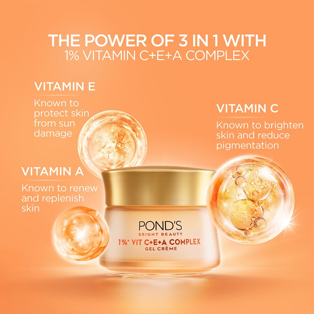 Pond'S Bright Beauty 1% Vit C+E+A Gel Crème, 50gm