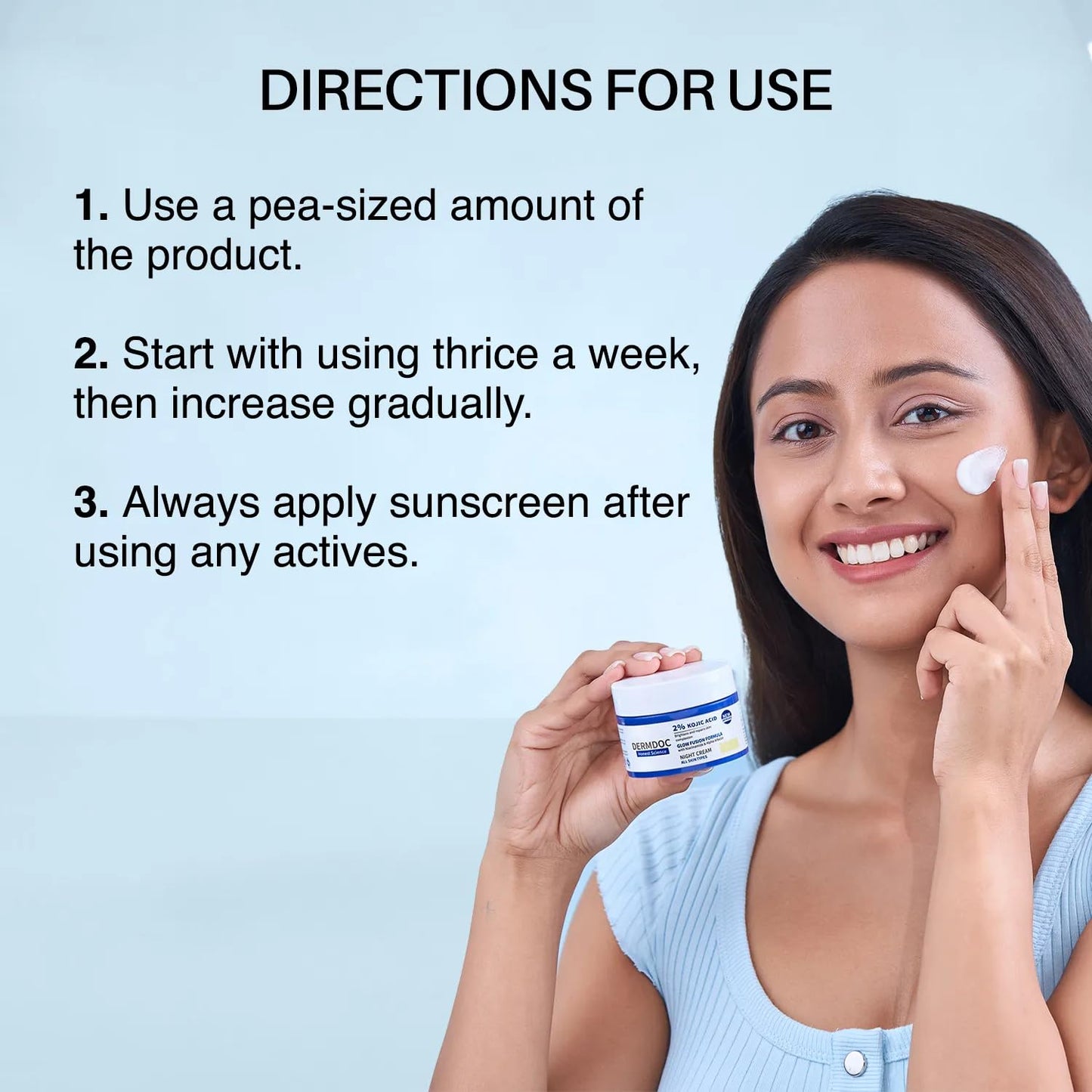 DERMDOC 2% Kojic Acid Glow Fusion Formula Night Cream with Niacinamide & Alpha Arbutin for Skin Brightening | Face Cream I Night Cream I I Glowing Skin 15g