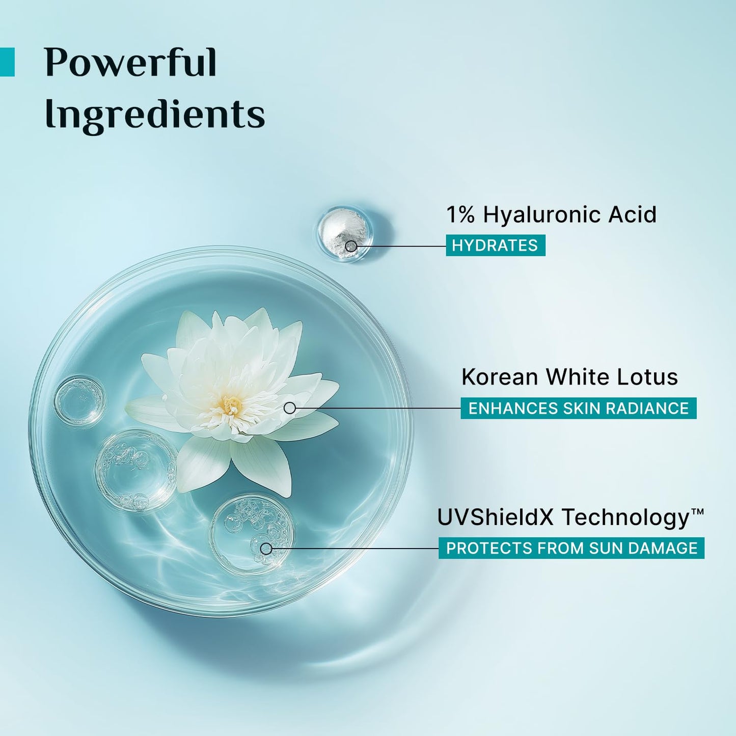 Pilgrim 1% Hyaluronic Acid Sunscreen Gel SPF 50 +++ with Korean White Lotus, 50 gm