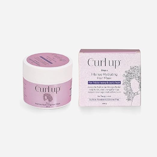 Curl Up Intense Hydrating Hair Mask - Deep conditioner for Curly Hair - Sulphate Paraben And Silicone Free - 200g