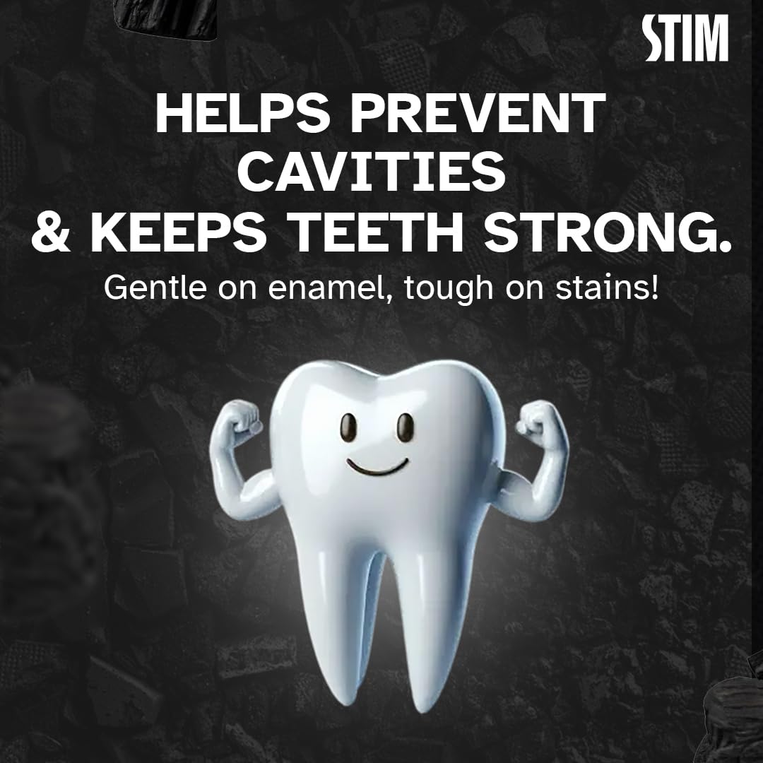 STIM Charcoal Toothpaste For Natural Whitening (80g) Pack of 3