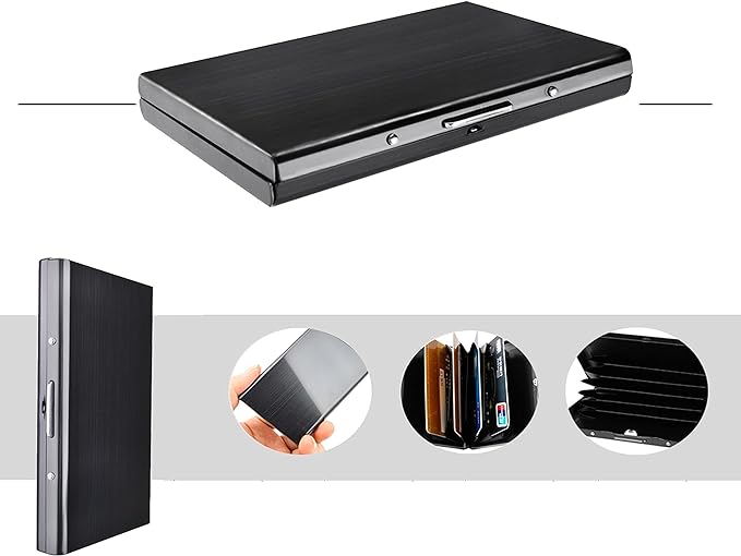 Storite Imported 6 Slots Stainless Steel RFID Blocking Metal Credit and Debit Card Holder for Men & Women