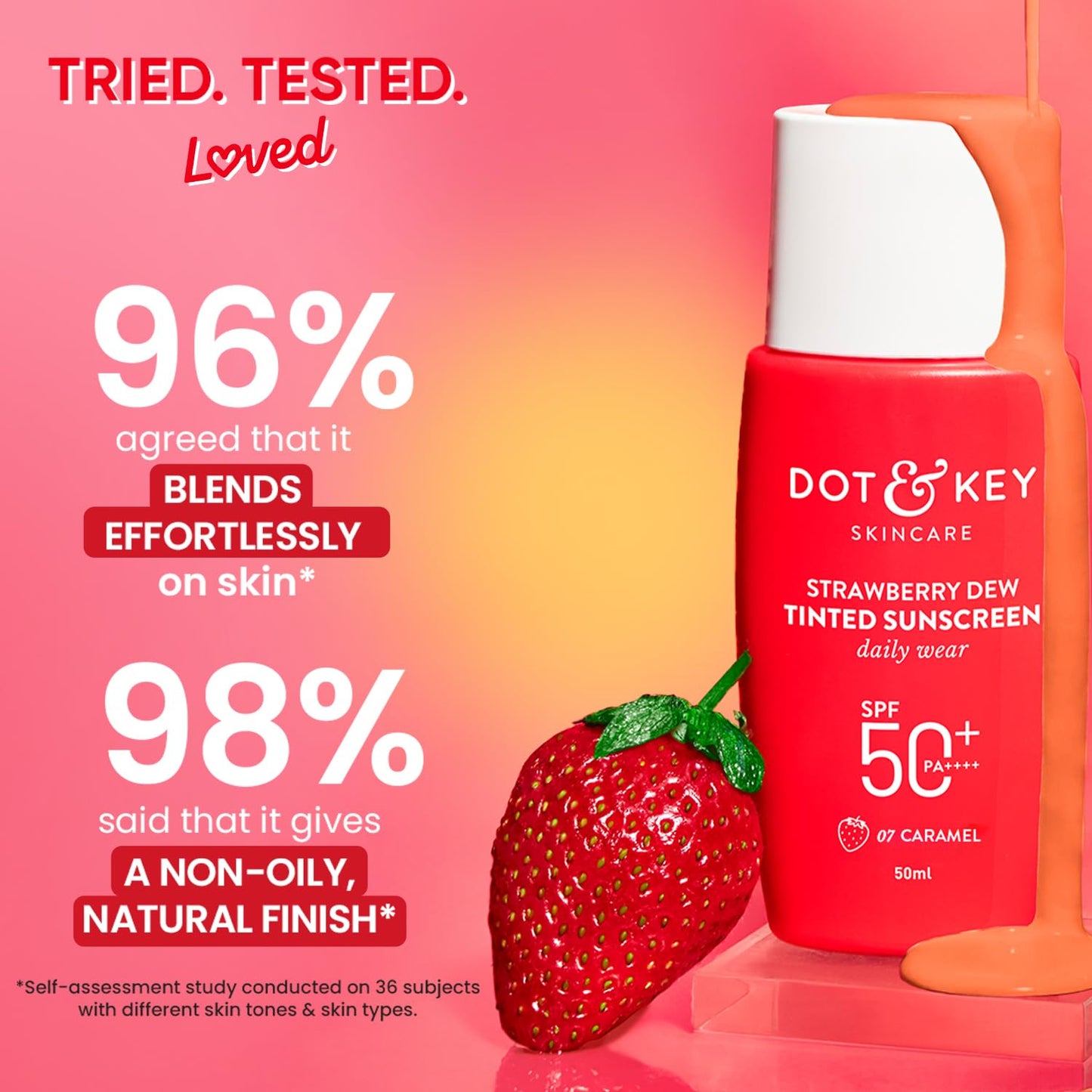 Dot & Key Strawberry Dew Tinted Sunscreen SPF 50+ Pa++++ - 07 Caramel, 50 ml