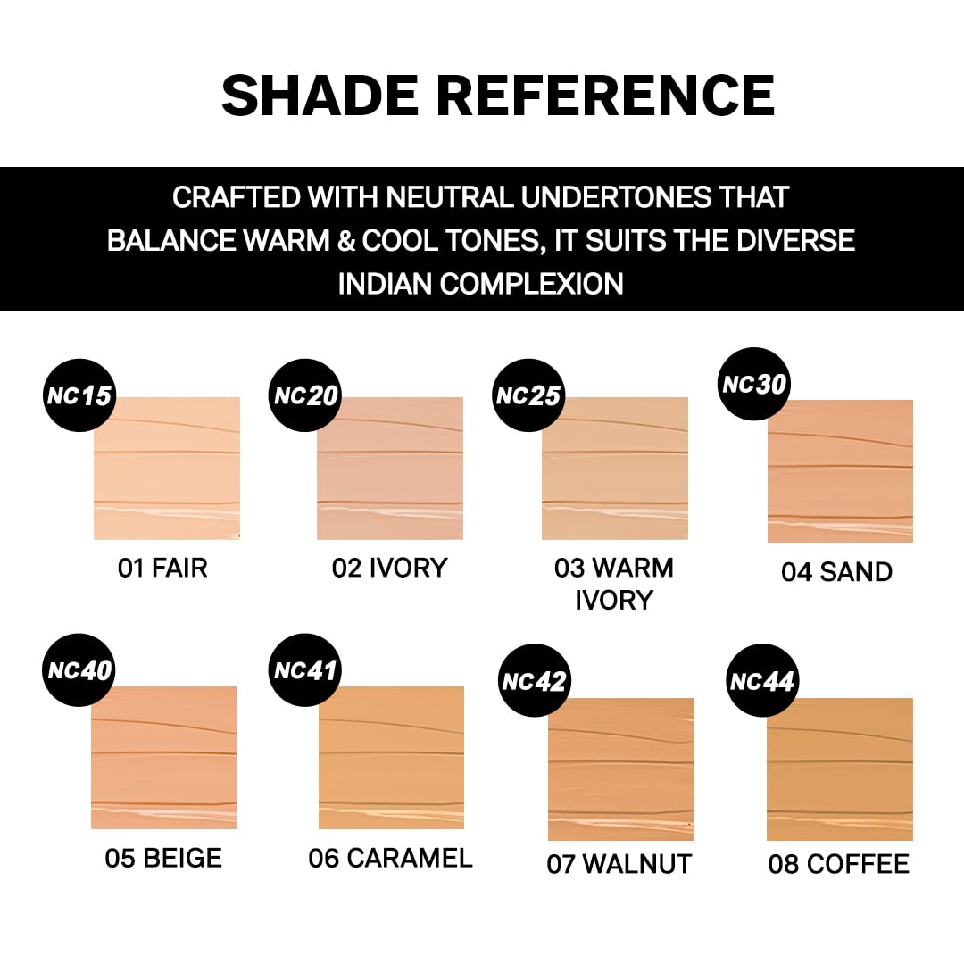 FLiCKA Flawless Femme Liquid Foundation for Face Makeup 30ml | Medium to High Coverage, Buildable | Natural, Waterproof & Moisturizing | All Skin Types | 02 Ivory