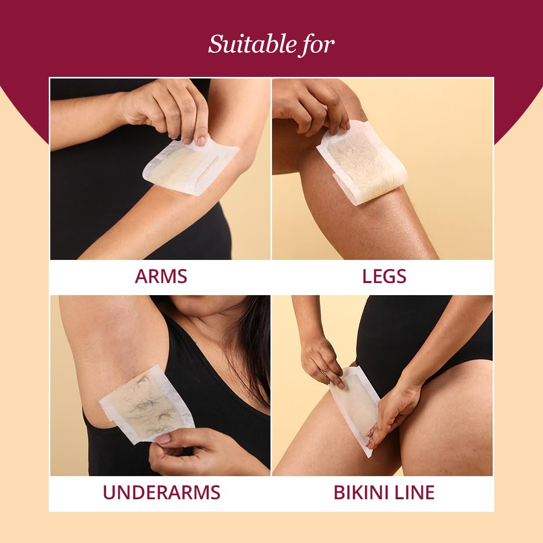 Carmesi Deep Nourish Body Wax Strips, 20 Wax Strips & 4 Post-Wax Wipes Pack of 2