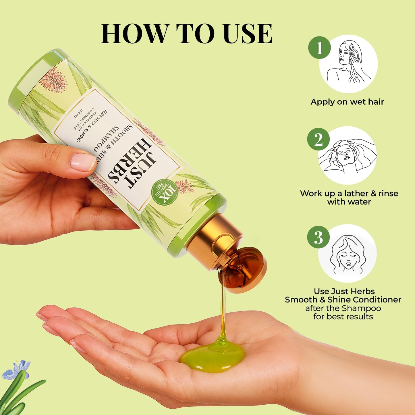 Just Herbs Ayurvedic Silky Strength Anti Dandruff & Hairfall Shampoo 200 ml