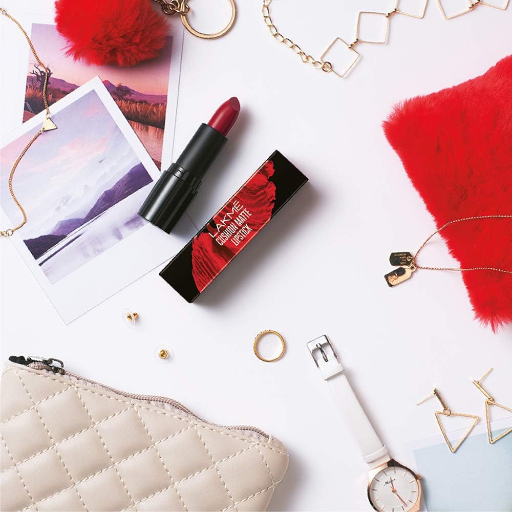 Lakme CUShion Matte Lipstick, Red Wine, 4.5 gm, Multi