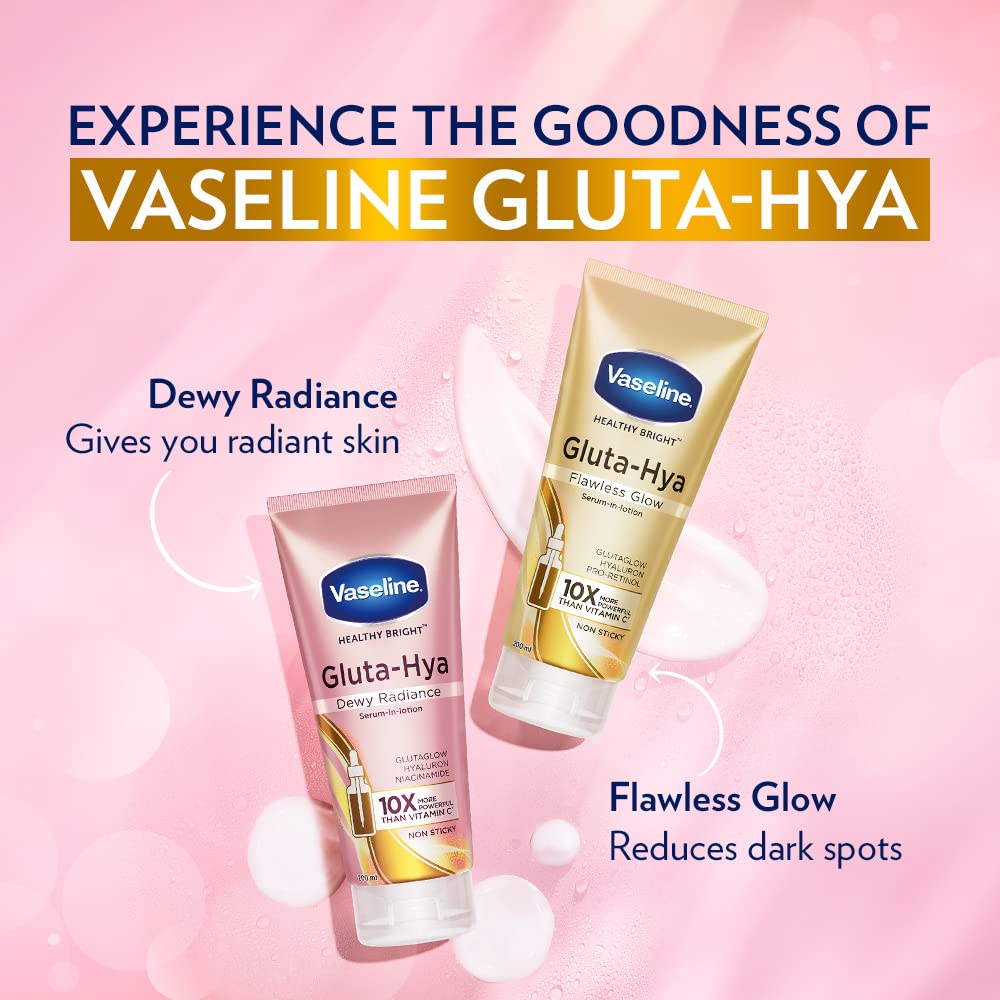 Vaseline Gluta-Hya Flawless Glow, 200 ml + Gluta-Hya Dewy Radiance, 200 ml Lotion