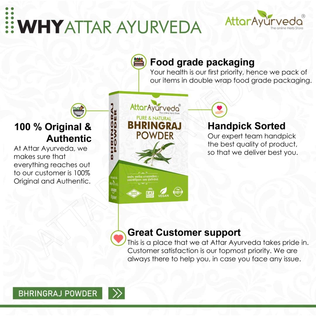 Attar Ayurveda Natural Bhringraj Powder, 100 gm