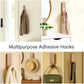 Indian-Shelf 3 Hook, 6 Strip No Damage Wood Wall Hooks- Adhesive Wall Hooks