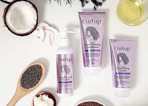 Curl Up Curl Care Bundle with Curly Hair Shampoo, Conditioner and Leave in Curl Defining Cream - For Dry Frizzy, Wavy & Curly Hair - Sulphate Paraben And Silicone Free (Combo of 3)