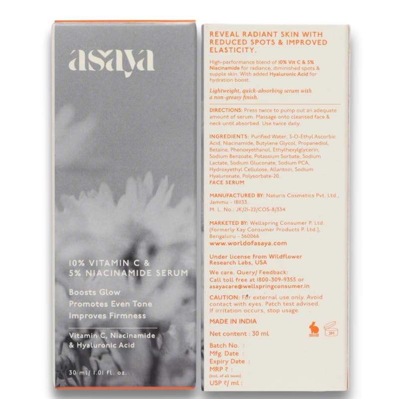Asaya 10% Vitamin C Face Serum, 30 ml