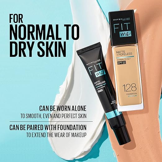 Maybelline New York Fit me Primer Matte + Poreless - Get Long Lasting Makeup with Maybelline Primer, a Gel Primer That Controls Oil and Helps Your Makeup Stay Flawless & Matte All Day.