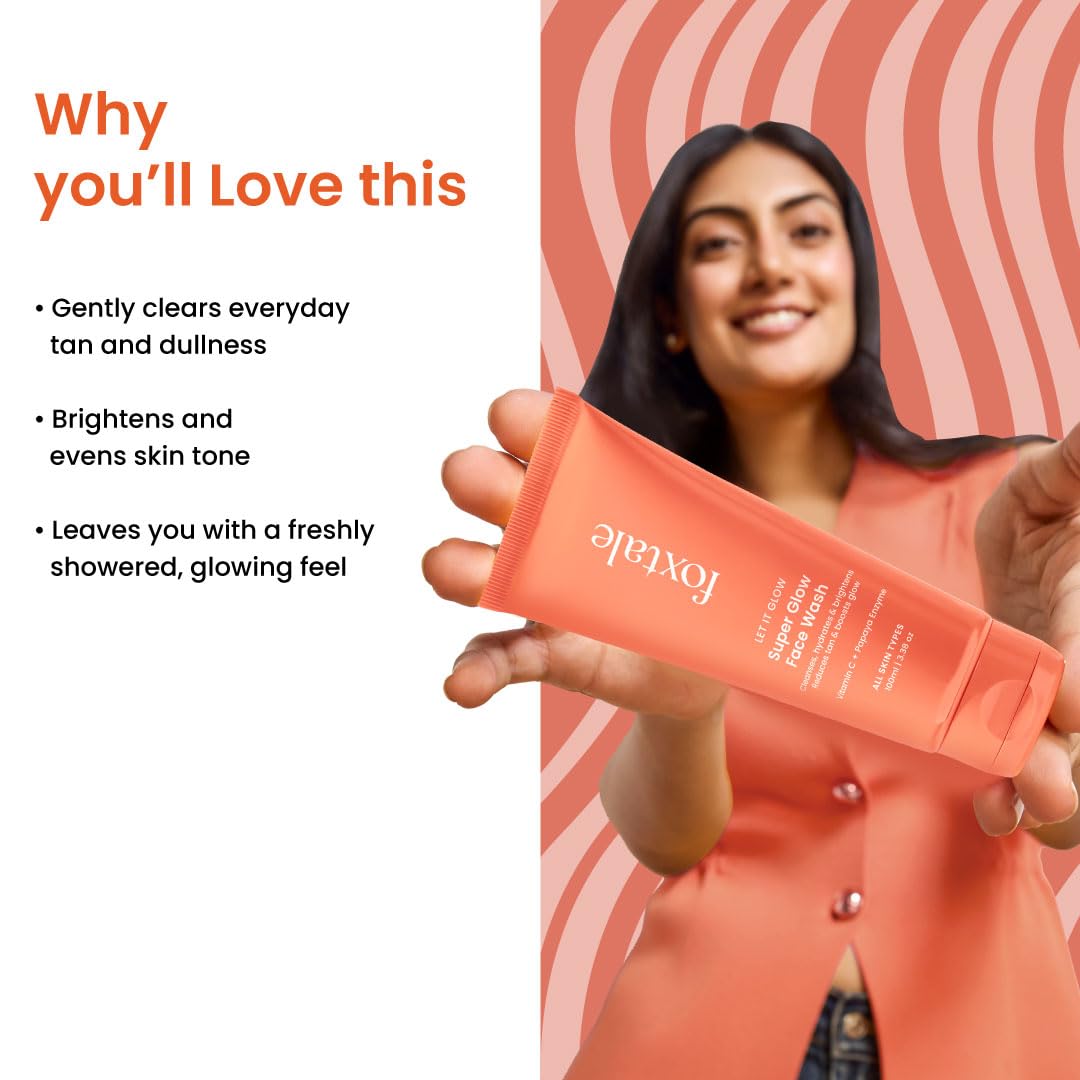 Foxtale Vitamin C Super Glow Face Wash with Papaya enzyme , 100 ml