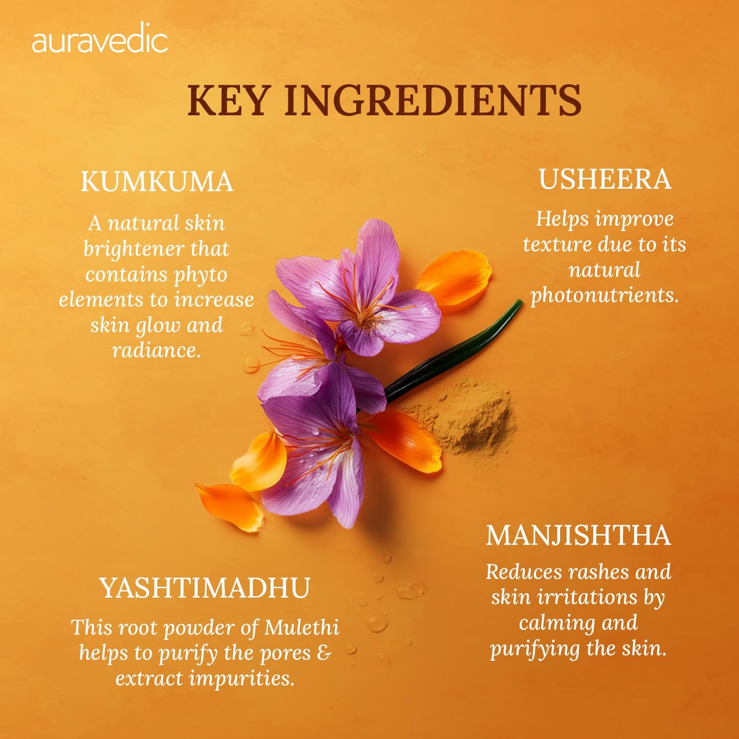 Auravedic Kumkumadhi Face Mask Kumkumadi Tailam Detan Pack Skin Brightening Tan Removal Face Pack For Women Men 100g Kumkumadi Oil Ubtan Detan Face Mask for women skin care brightening