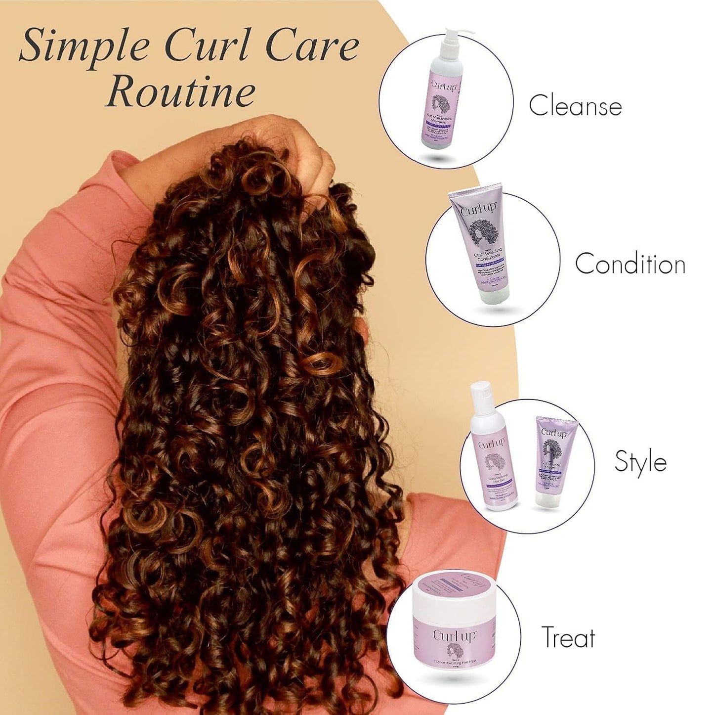Curl Up Ultra Defining Bundle with Shampoo, Conditioner, Cream & Hair Gel, (Combo of 4)