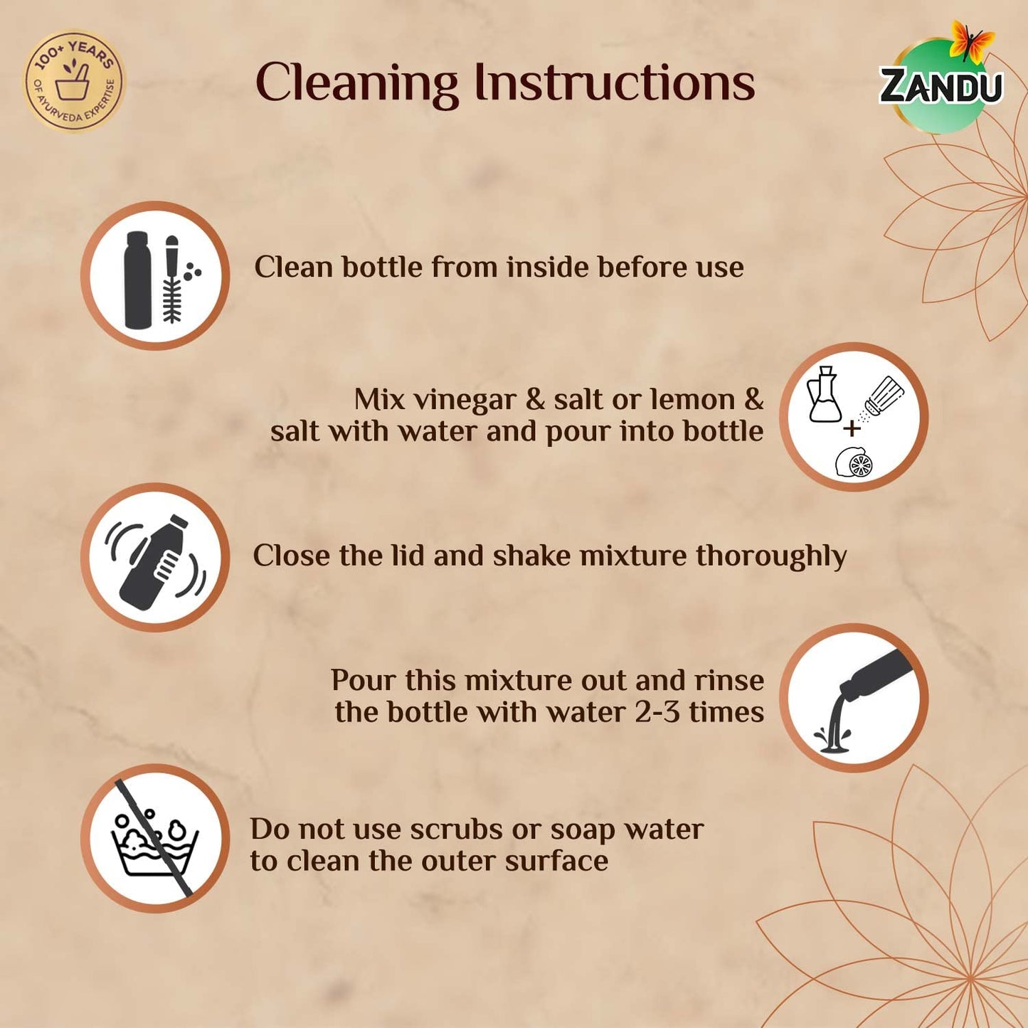 Zandu Copper Bottle 950 ml