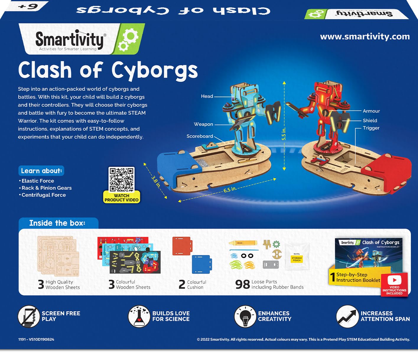 Smartivity 2in1 Fighting Robots Toy for Kids 6-12 Years Old I Build and Fight - 2 Action Characters