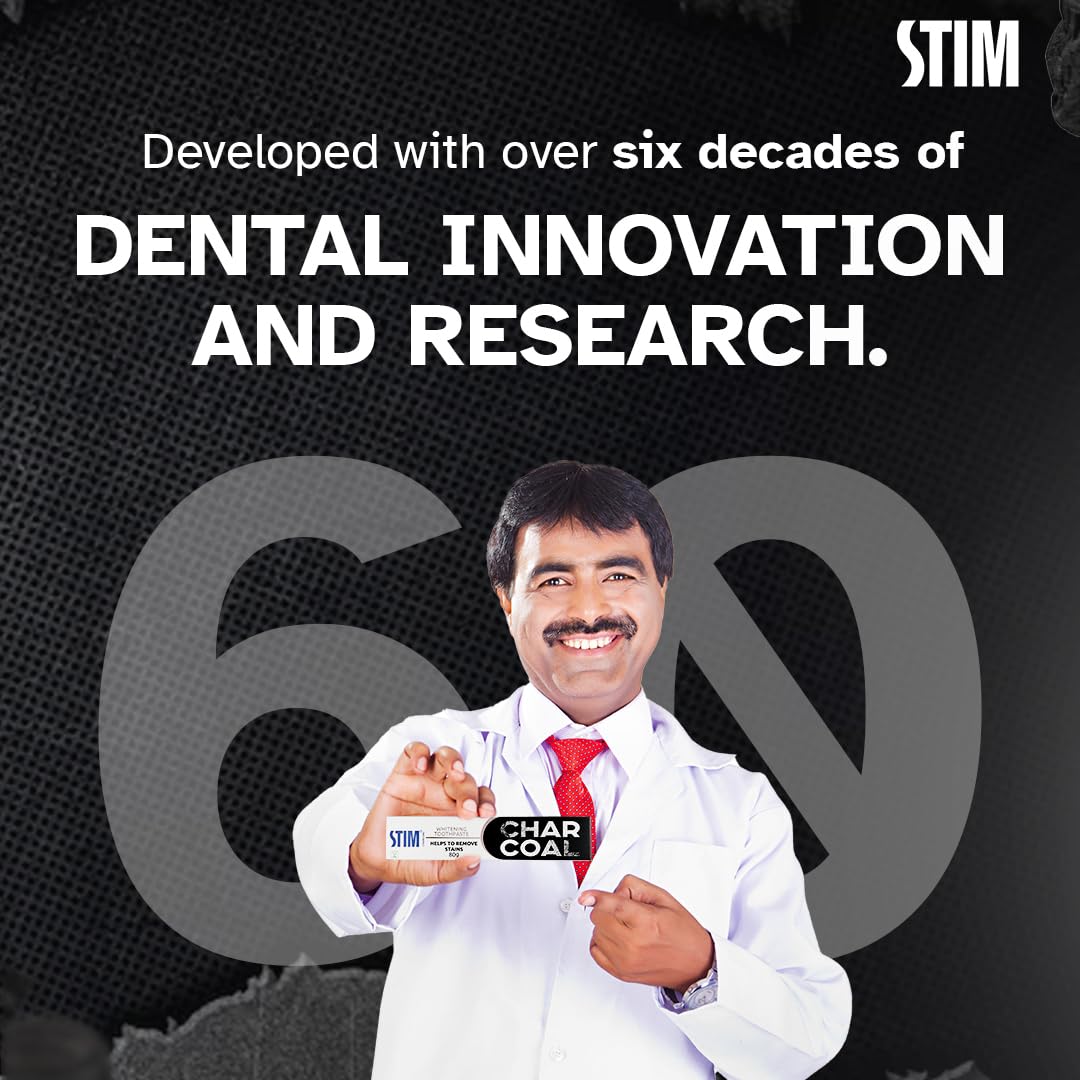 STIM Charcoal Toothpaste For Natural Whitening (80g) Pack of 3