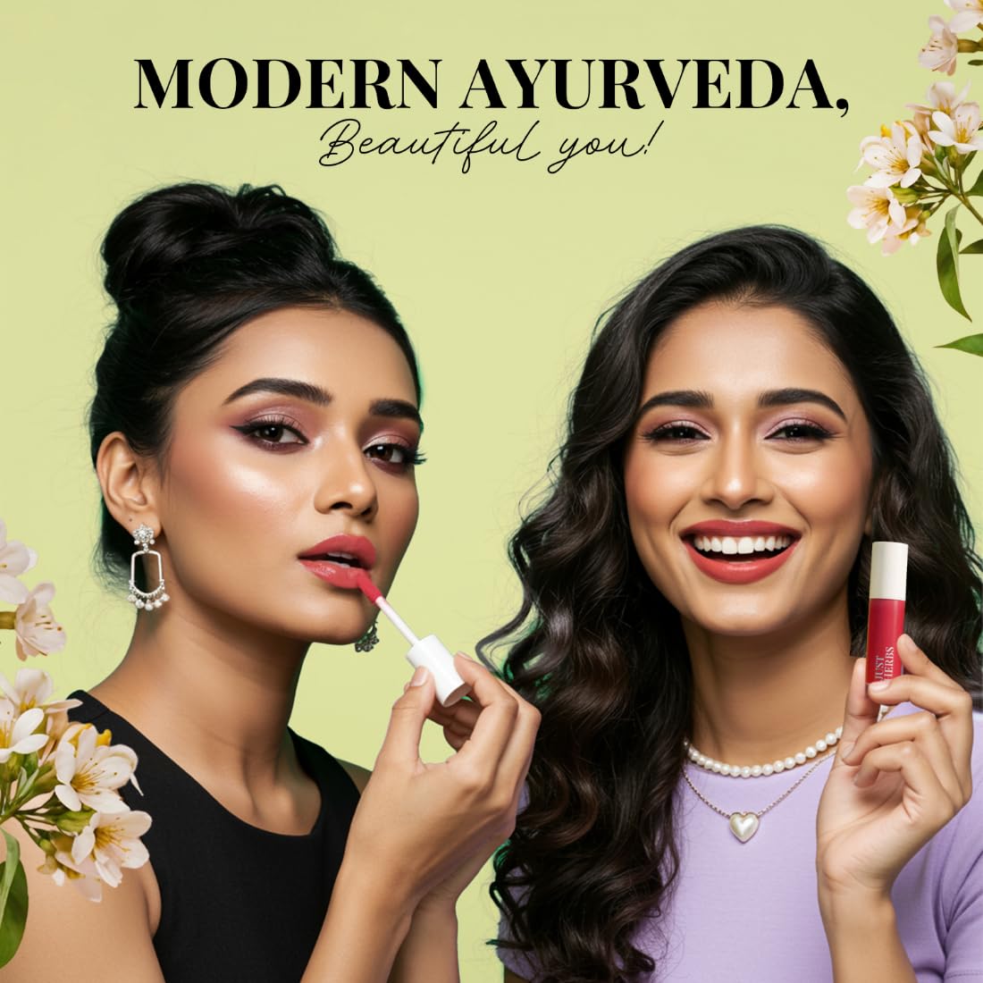 Just Herbs Herb Enriched Matte Liquid Lipstick, Set of 5, Deeps and Reds