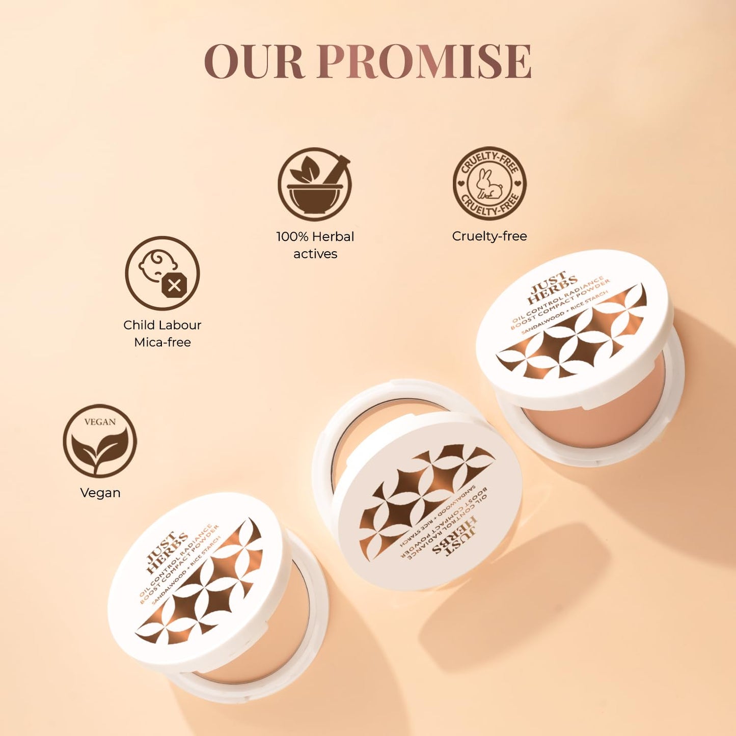 Just Herbs Oil Control Radiance Booster Age Defying Compact Powder 9 gm