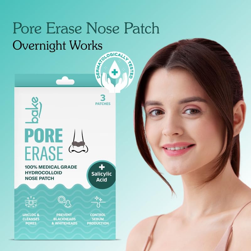 Bake 2% Salicylic Acid Nose Strips for Pore Cleansing & Blackheads Removal, 3 Strips
