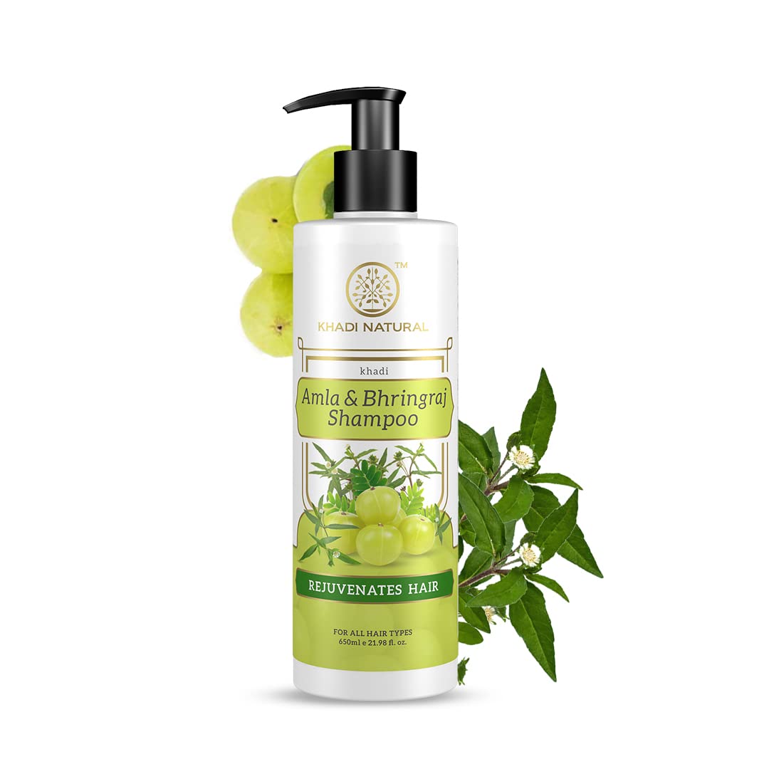 Khadi Natural Ayurvedic Amla And Bhringraj Hair Cleanser(Shampoo), Sls And Paraben Free, 210 ml