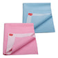 Luvlap Instadry Extra Absorbent Dry Sheet/Bed Protector - Sky Blue & Salmon Rose, 0 m+ - Medium Size 70cm x 100cm, Pack of 2