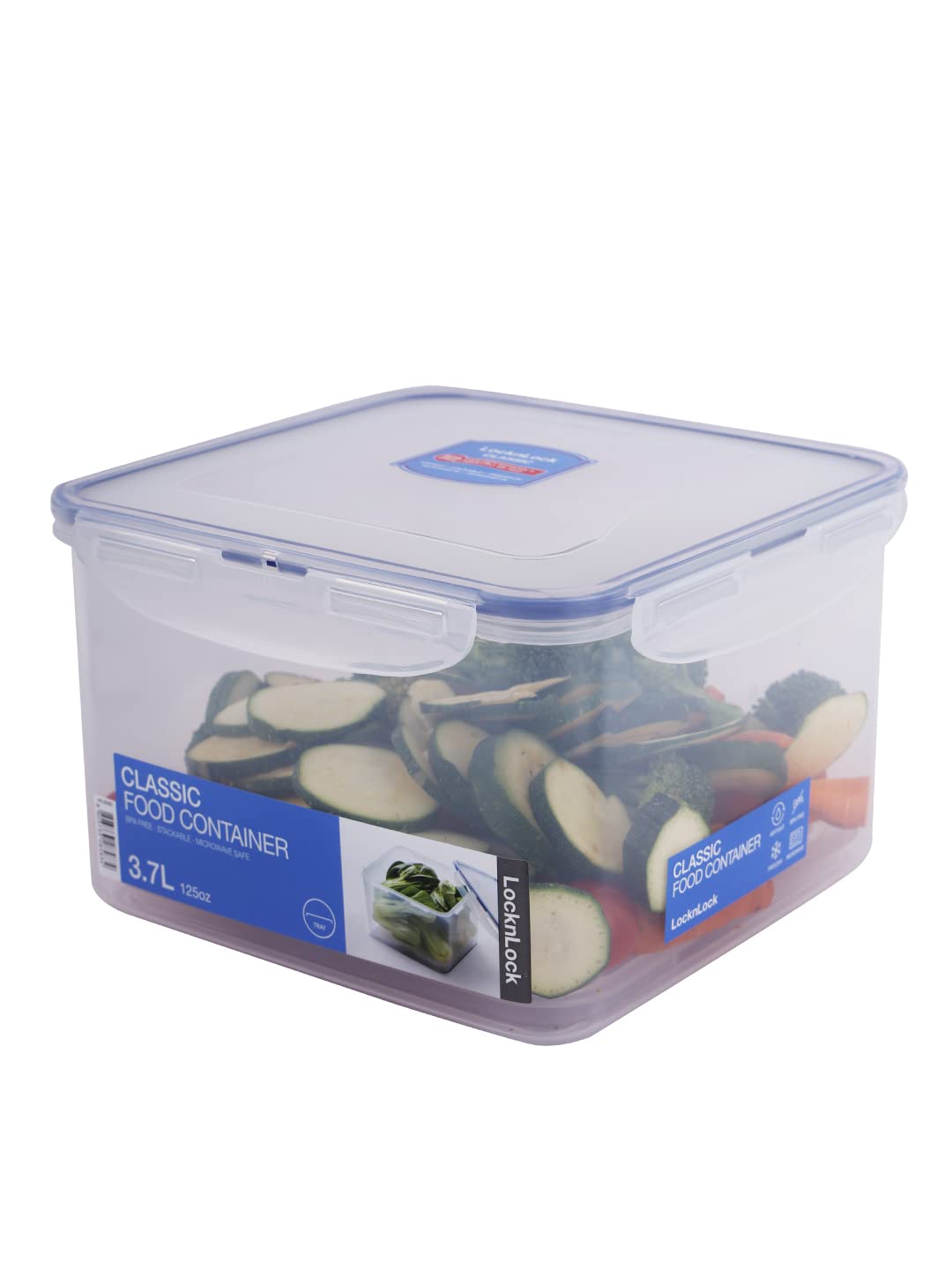 Lock & Lock HPL822R Square Storage Container - Clear/Blue, 4L