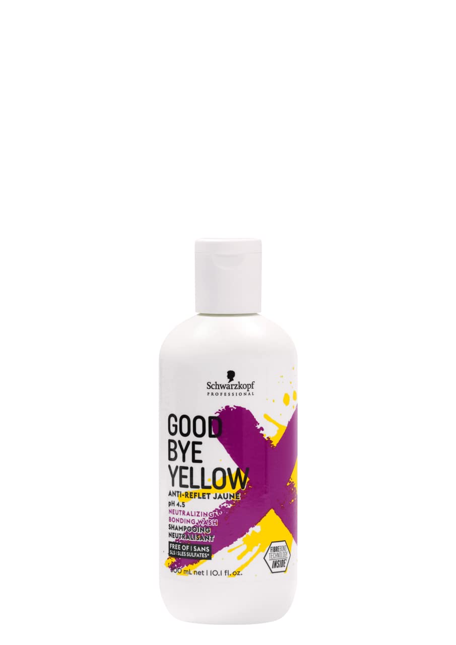 GoodBye Yellow Schwarzkopf Professional Yellow Neutralising & Anti-Yellow Sulfate Free Purple Shampoo 300 Ml